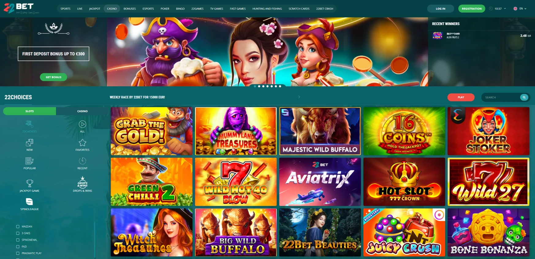 22Bet Casino Online